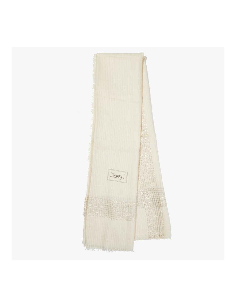 châle YSL écru SAINT LAURENT Vintage