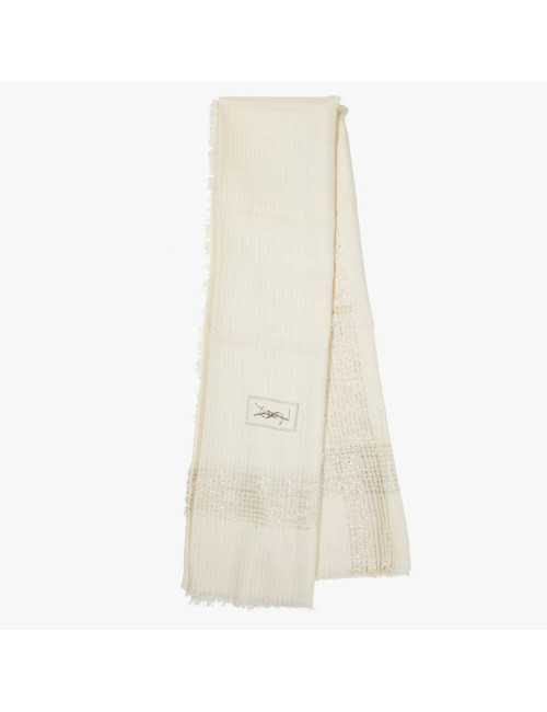 châle YSL écru SAINT LAURENT Vintage