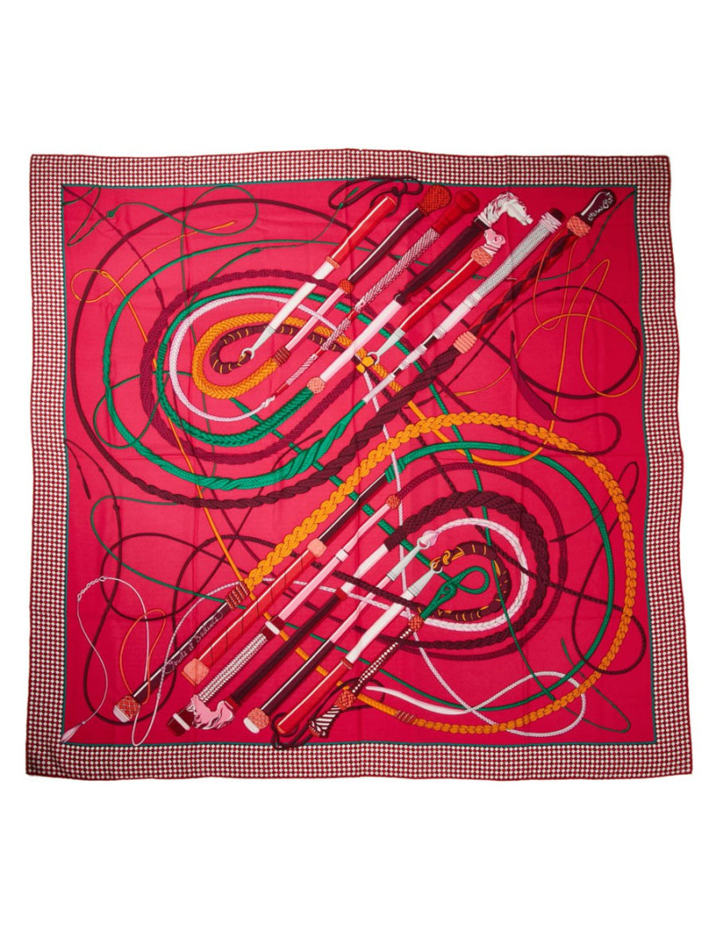 Châle HERMES Cachemire Fouets et Badines 