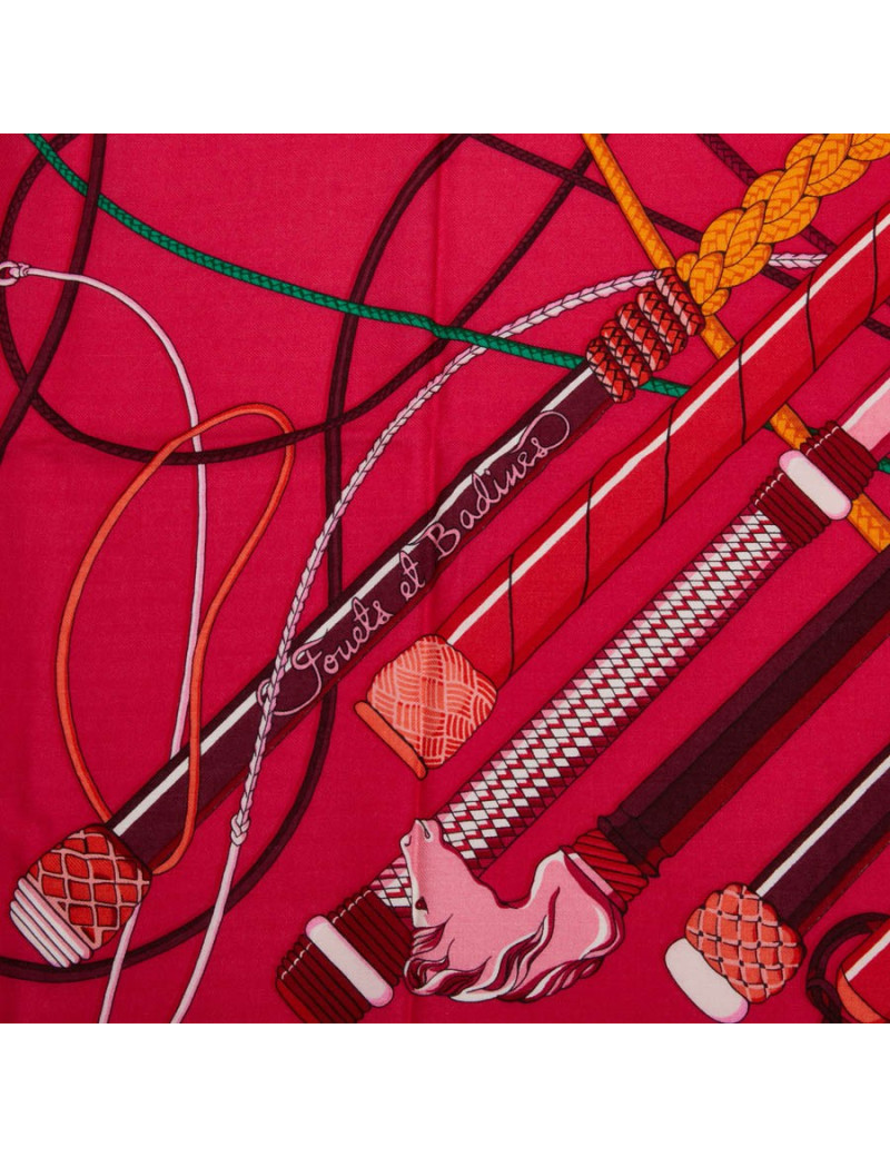 Châle HERMES Cachemire Fouets et Badines 