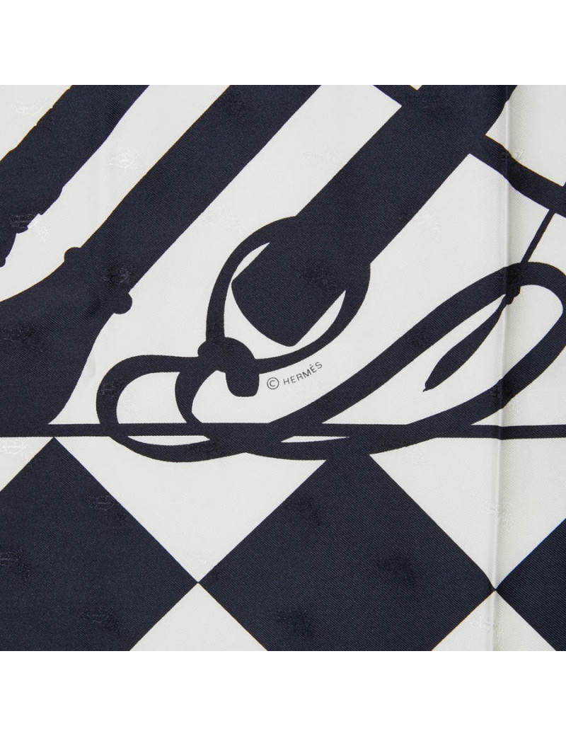 Carré géant 100% soie Quadrige HERMES Fouets et Badines