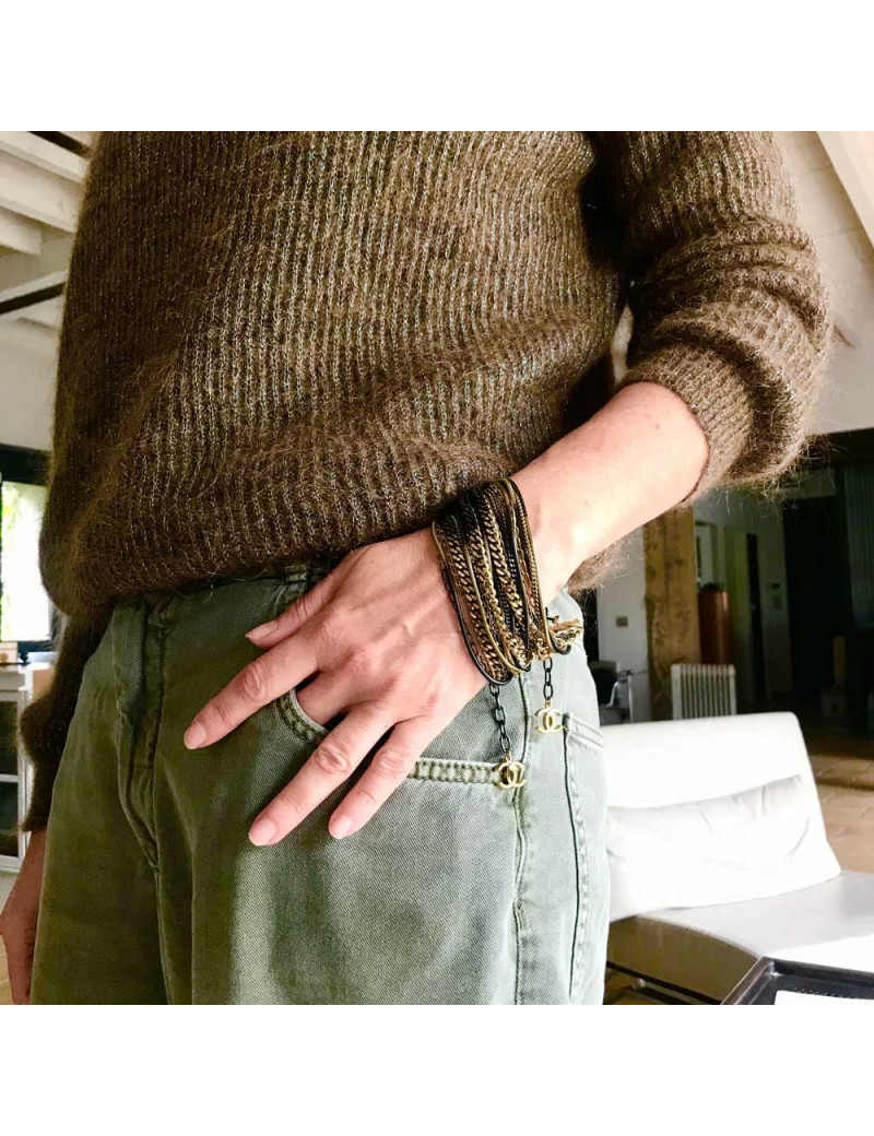 Bracelet multirangs CHANEL chainettes