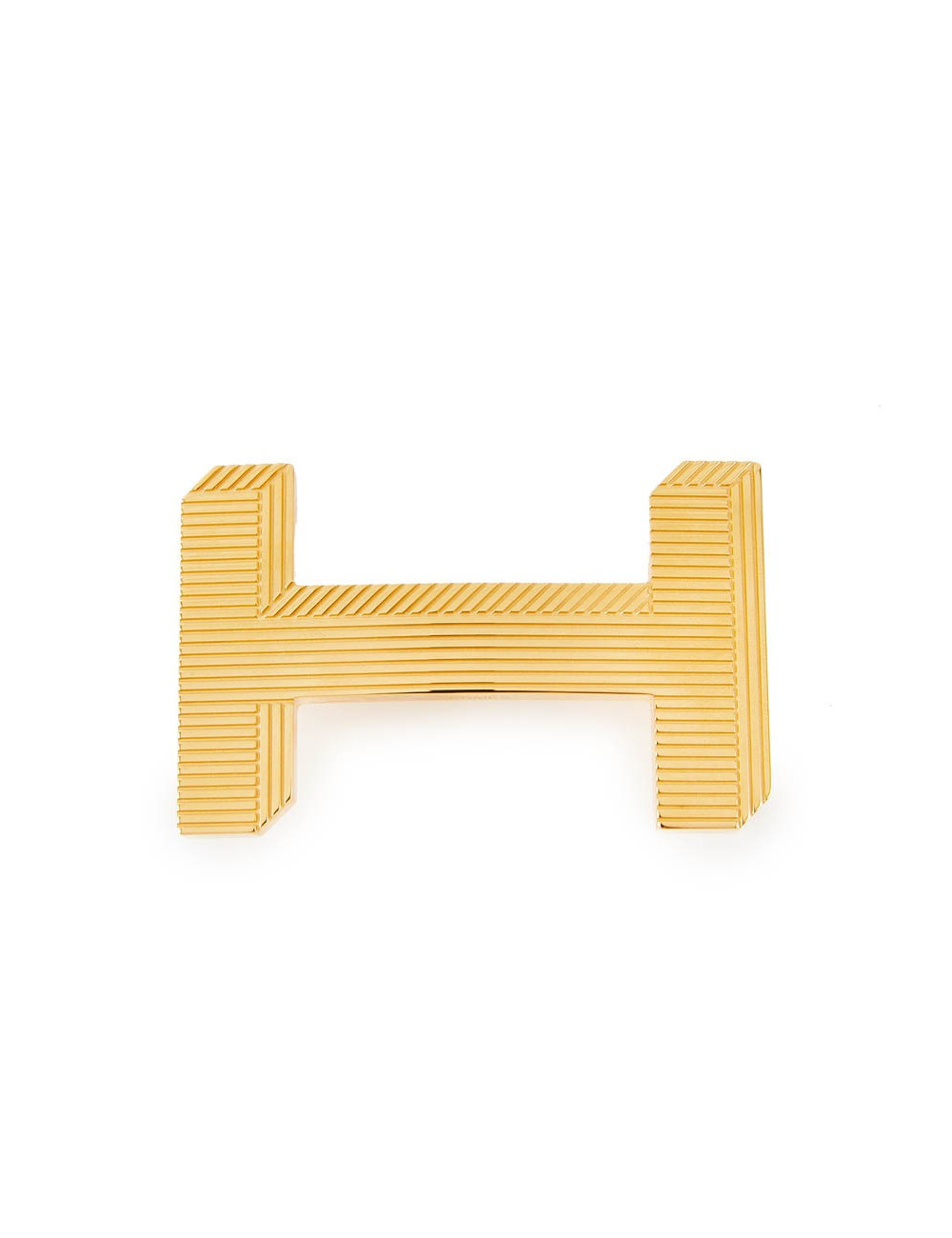 Boucle de ceinture HERMES strié doré