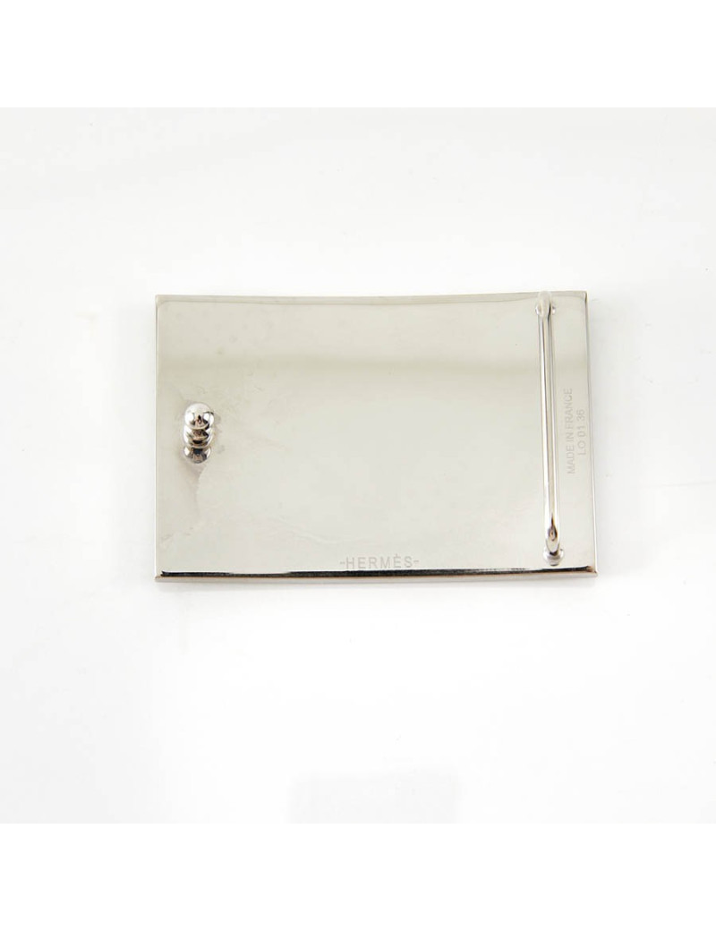 Boucle de ceinture HERMES rectangle argent