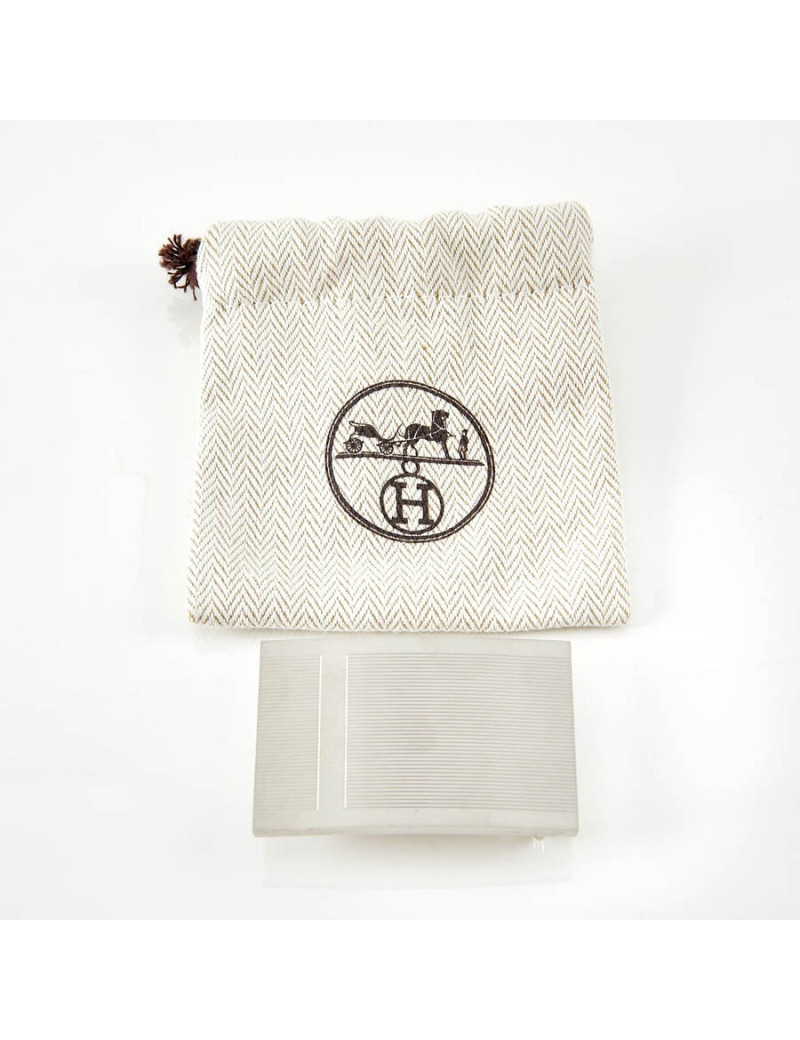 Boucle de ceinture HERMES rectangle argent