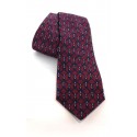 Pink and blue silk tie HERMES barbed wire