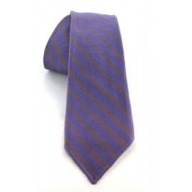 Cravate HERMES en soie à rayures violettes