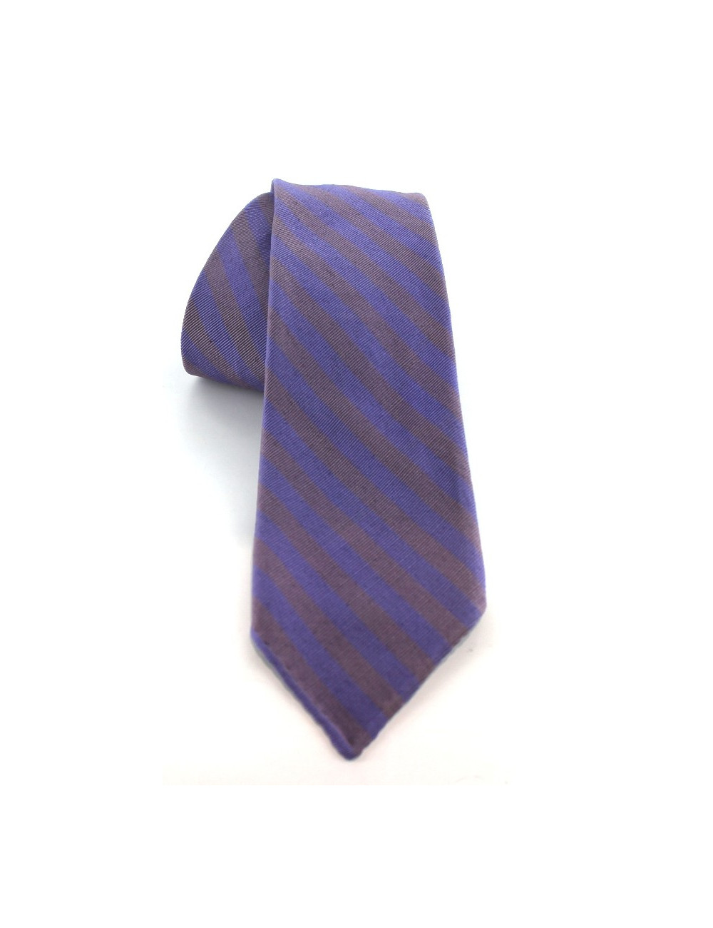 Cravate HERMES en soie à rayures violettes