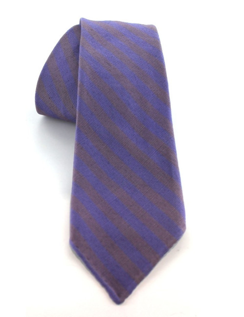 Cravate HERMES en soie à rayures violettes