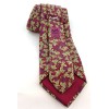 Cravate HERMES en soie motifs vignes rouges