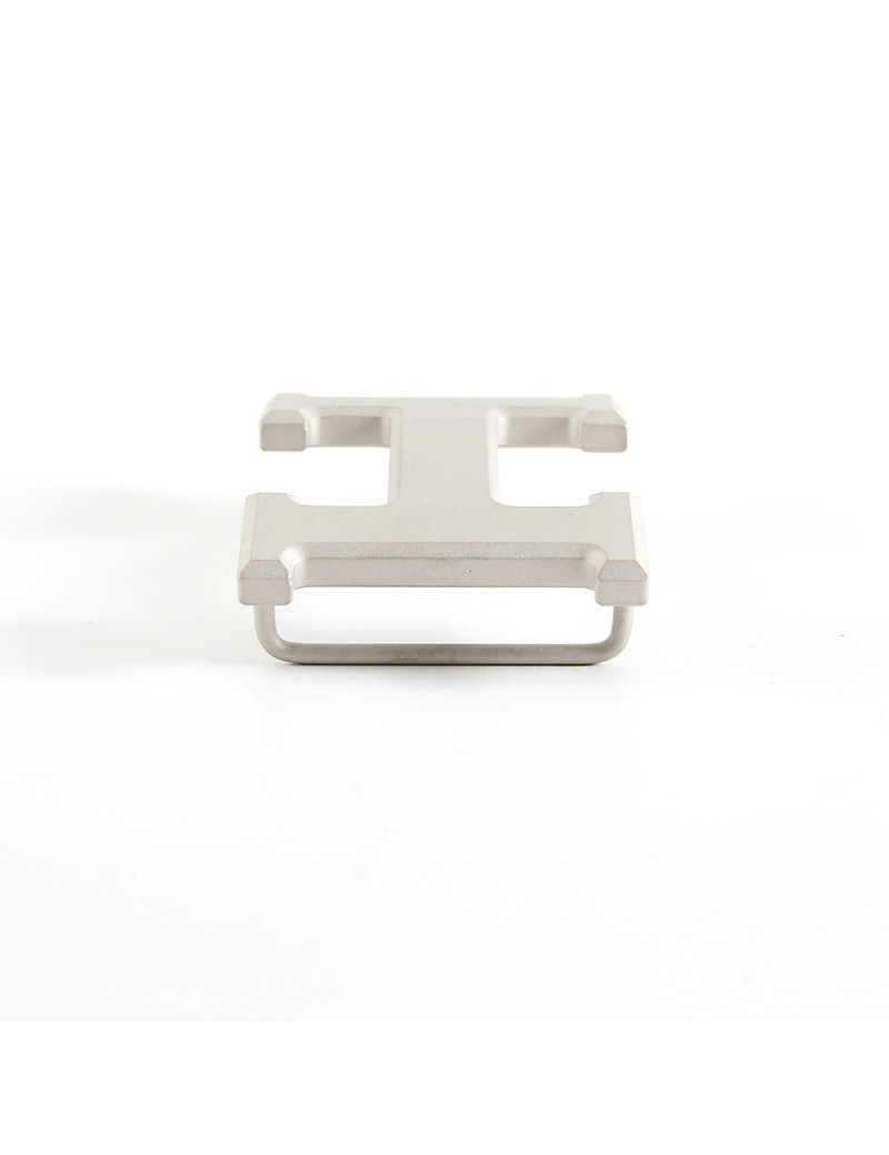 Boucle de ceinture HERMES métal gris mat