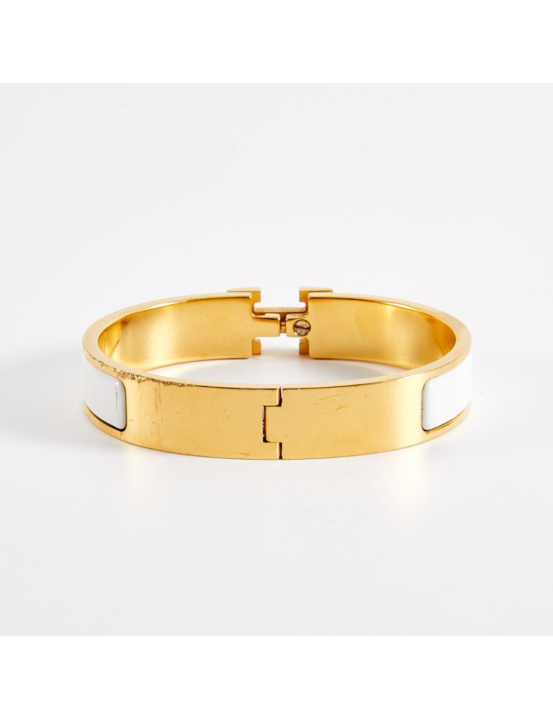 Bracelet Clic Clac HERMES émail blanc