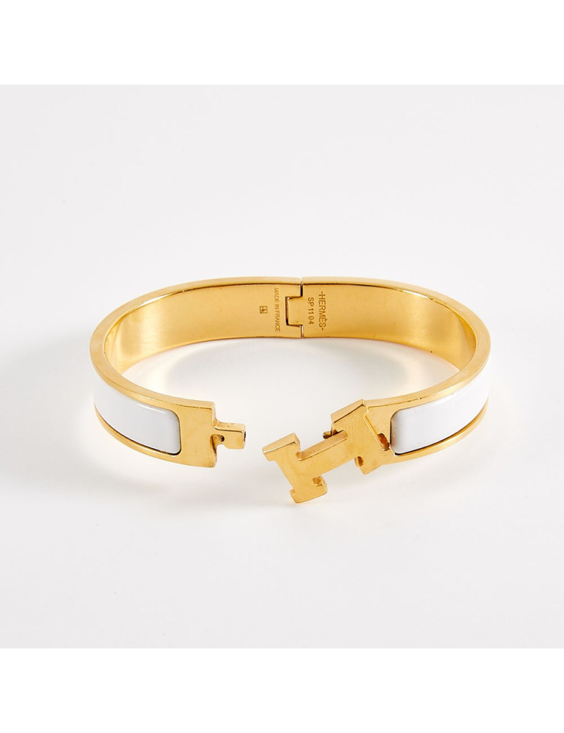 Bracelet Clic Clac HERMES émail blanc