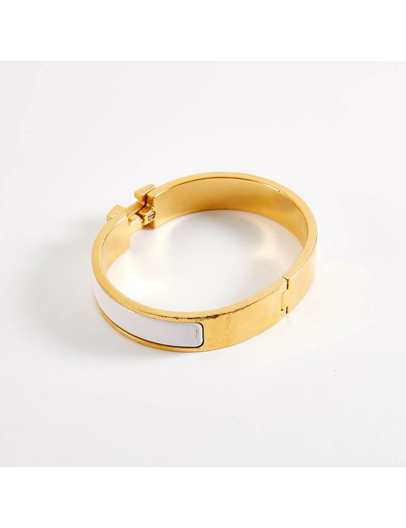 Bracelet Clic Clac HERMES émail blanc