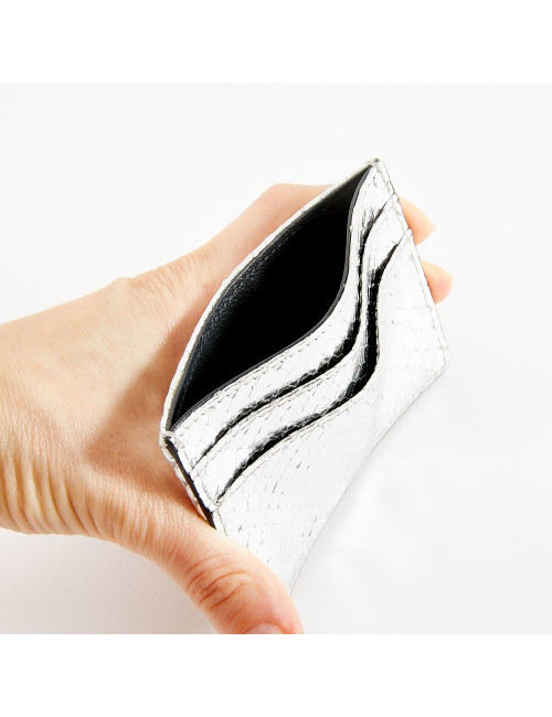 Porte-cartes de crédit DIOR python argent