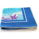 JACQUES FATH blue printed floral scarf