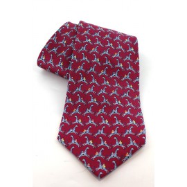 Plum jumpers printed pink silk HERMES tie