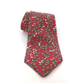 HERMES tie printed silk Christmas