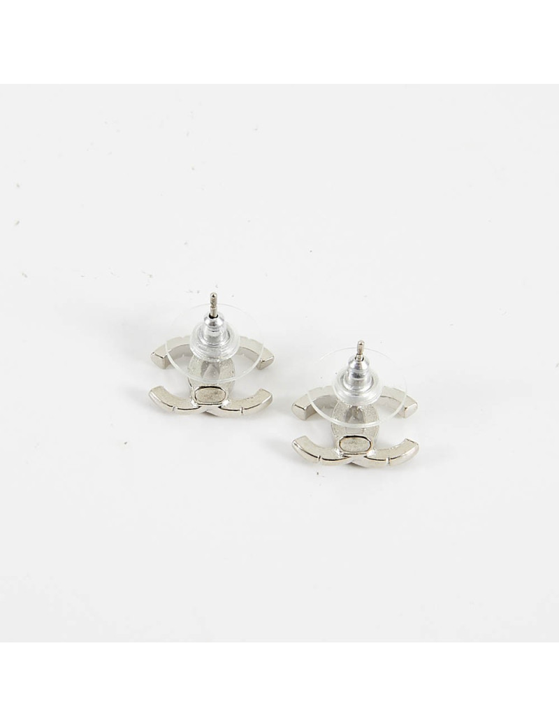 Boucles d'oreille CC CHANEL strass CHANEL