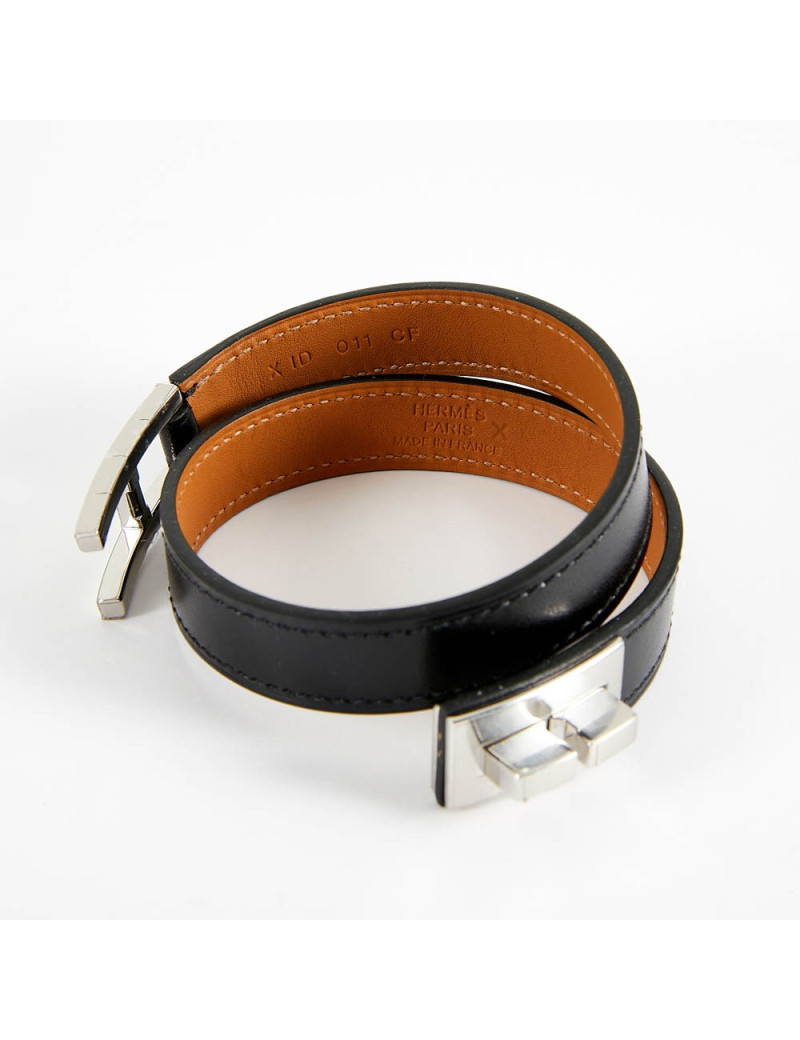 Manchette Drag HERMES veau box noir T 2