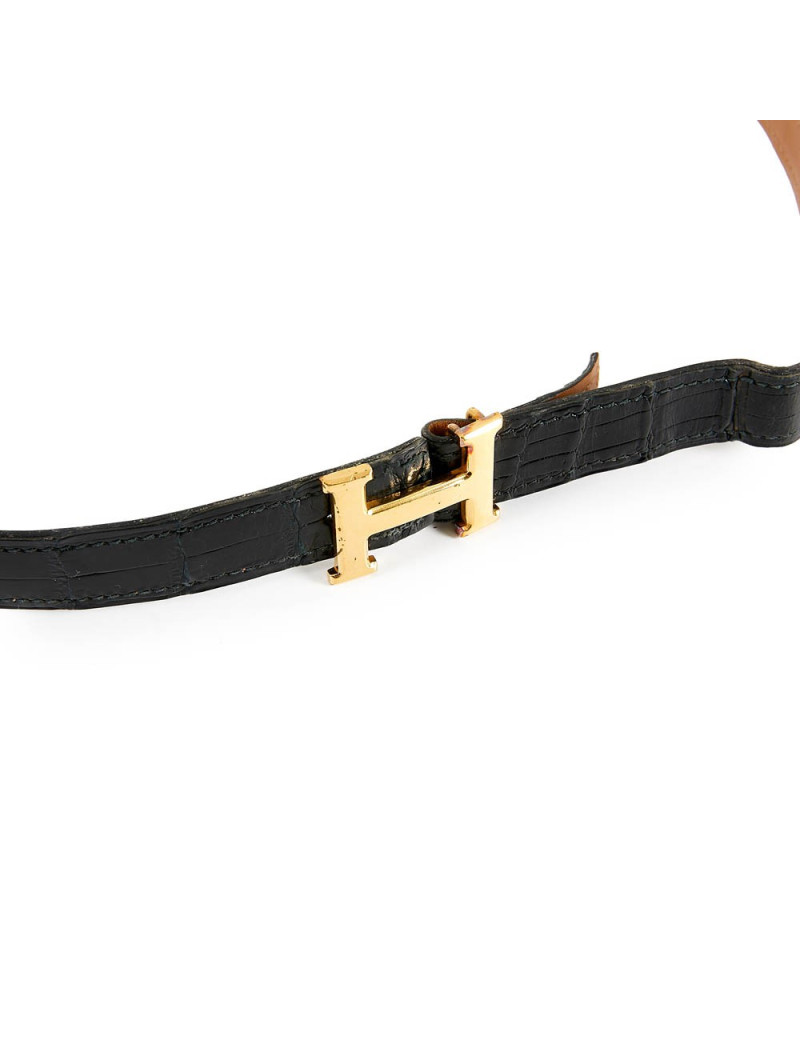 Ceinture HERMES PM alligator noir 