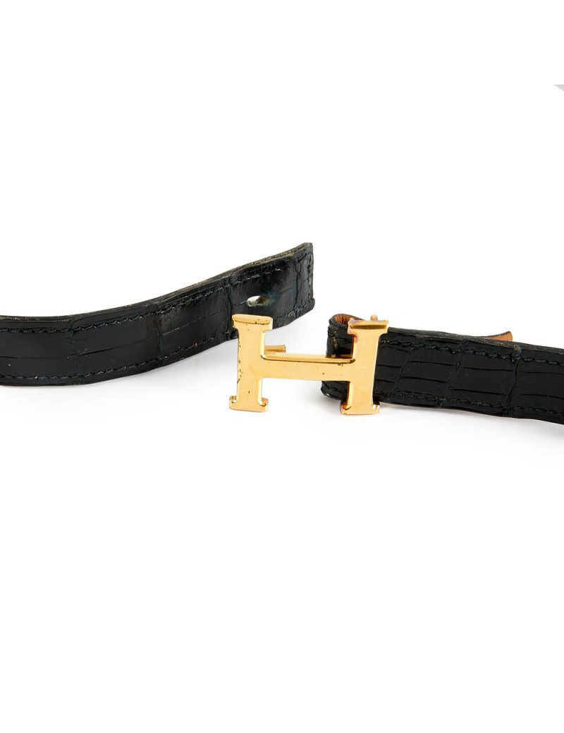 Ceinture HERMES PM alligator noir 