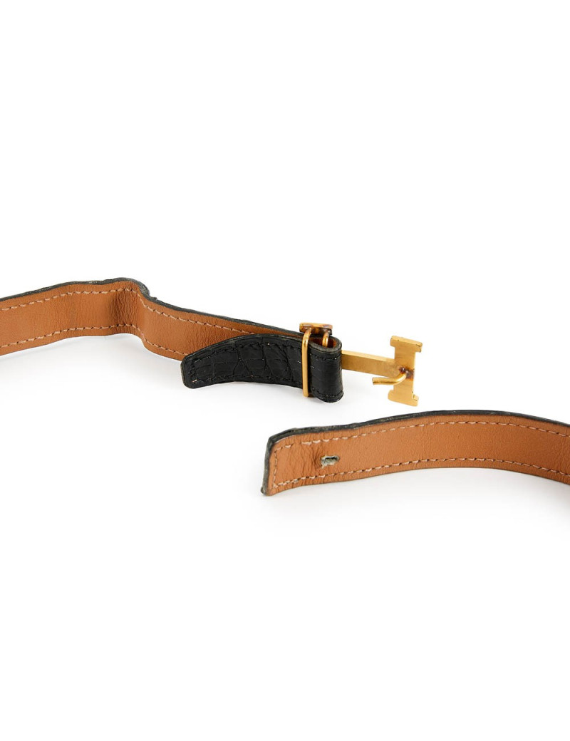 Ceinture HERMES PM alligator noir 