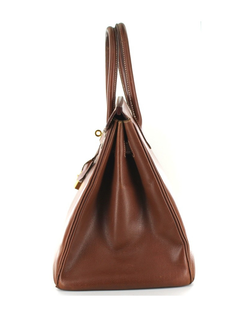 BIRKIN 35 HERMES cuir marron foncé