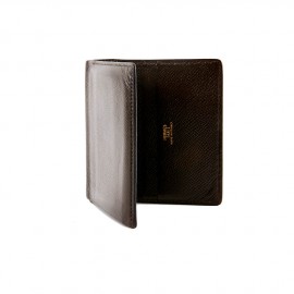 HERMES card holder in Dark Brown leather