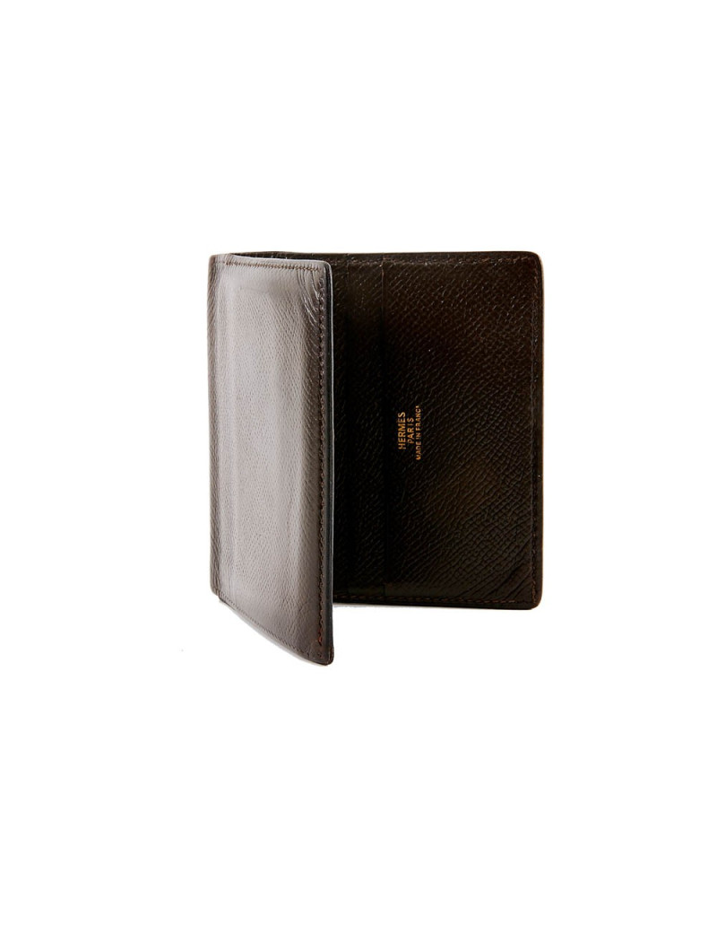 Porte-cartes HERMES cuir marron