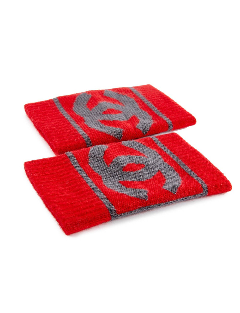 Protège-poignées CHANEL laine rouge