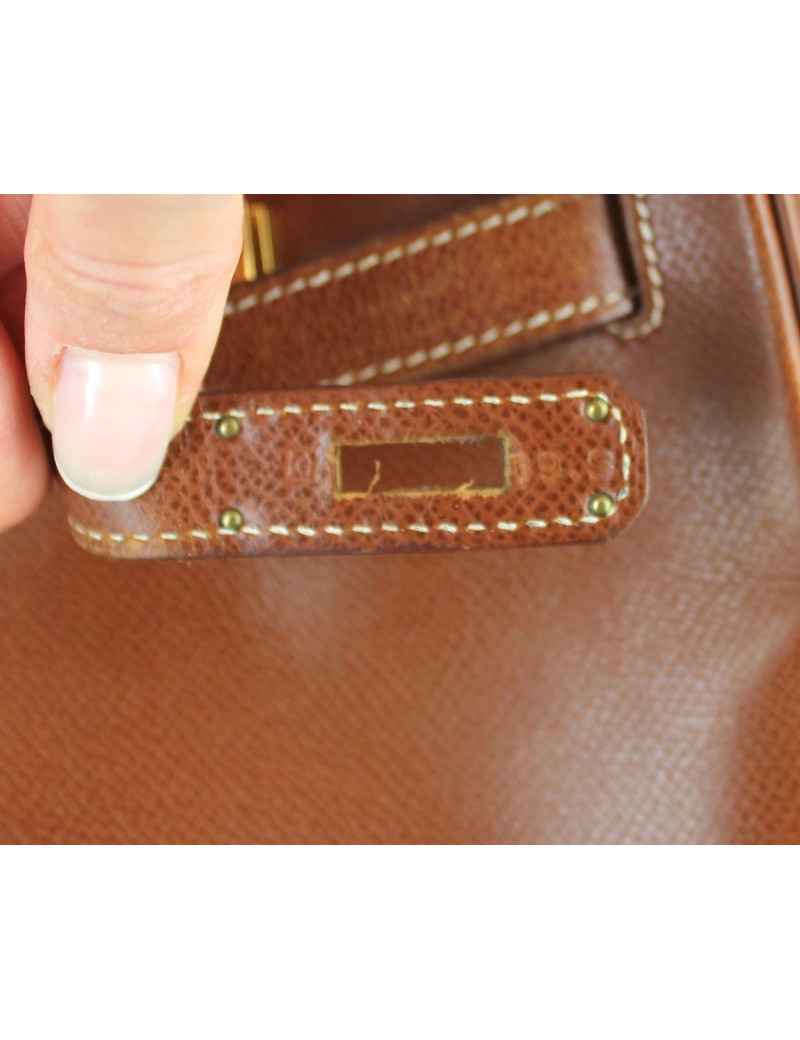 BIRKIN 35 HERMES cuir marron foncé