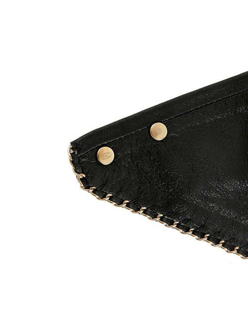 Bandana CHANEL cuir d'agneau clouté noir