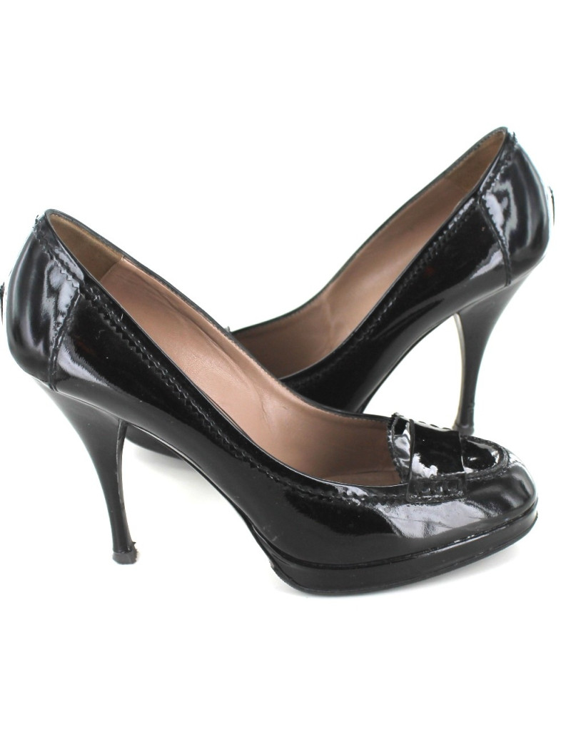 Escarpins YVES SAINT LAURENT en cuir verni noir T 39,5