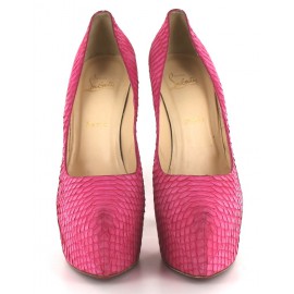 Pumps CHRISTIAN LOUBOUTIN daffodile in pink python T 40
