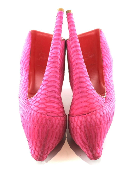 Escarpins CHRISTIAN LOUBOUTIN dafodile en python rose T 40