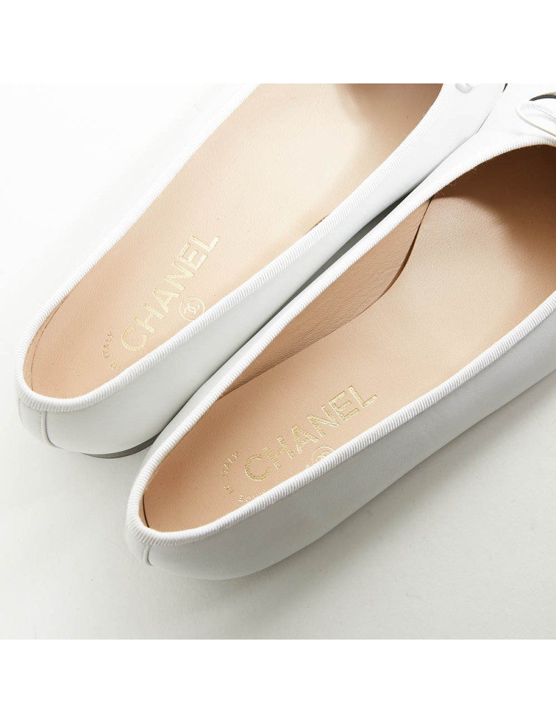 Ballerines CHANEL T40 bicolore blanc et noir
