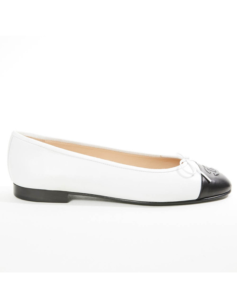 Ballerines CHANEL T40 bicolore blanc et noir