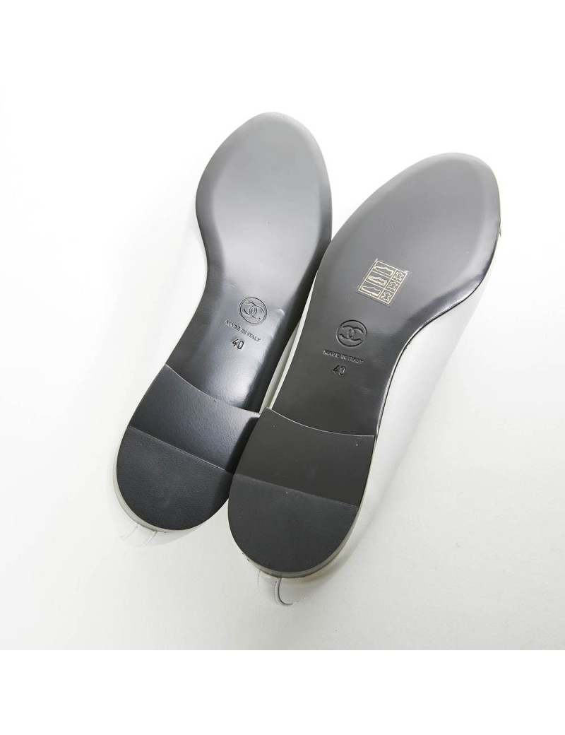 Ballerines CHANEL T40 bicolore blanc et noir