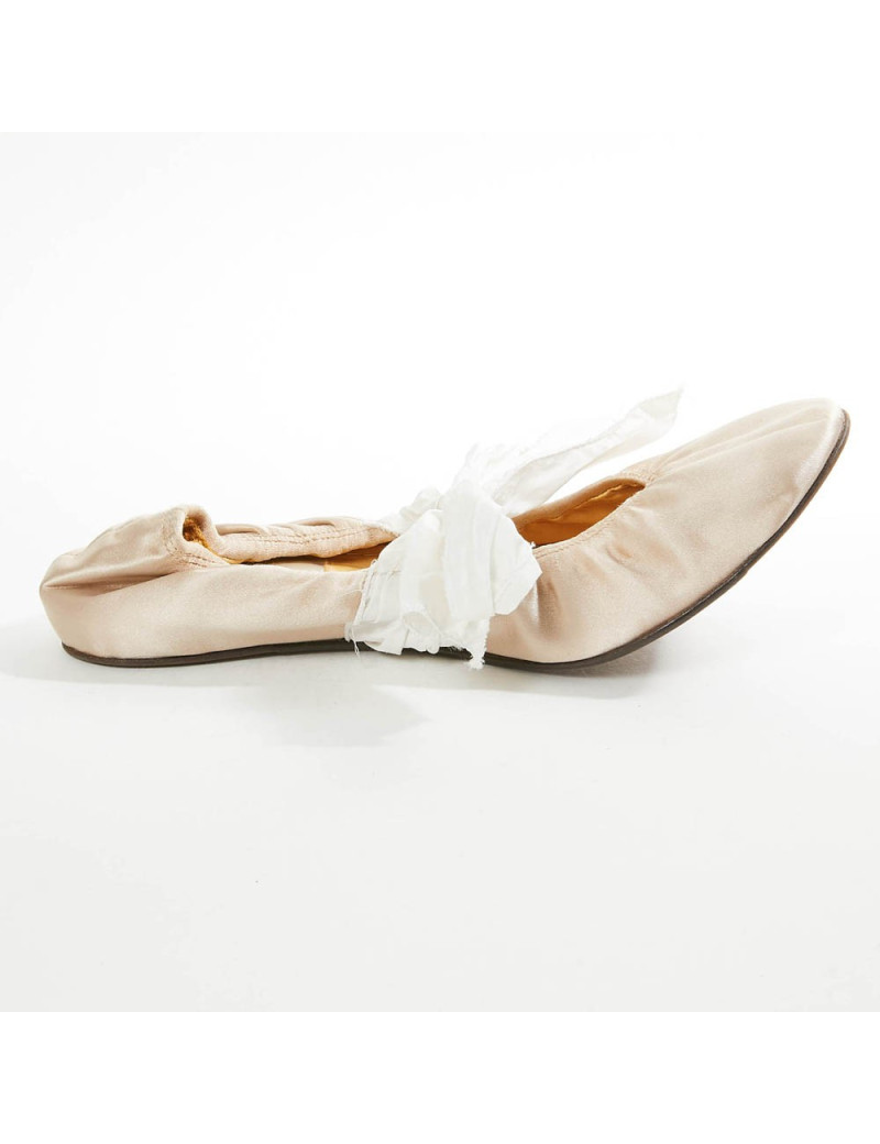 Ballerines T38,5 LANVIN en soie beige poudré