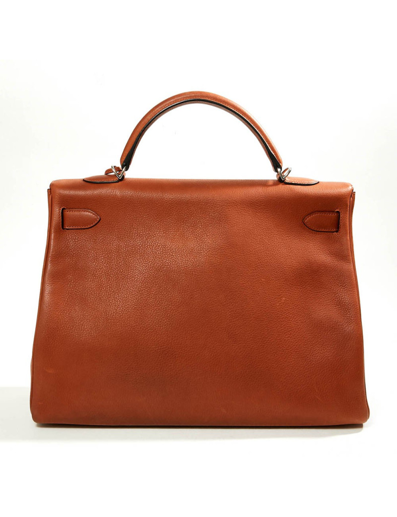 Kelly 40 HERMES cuir grainé fauve