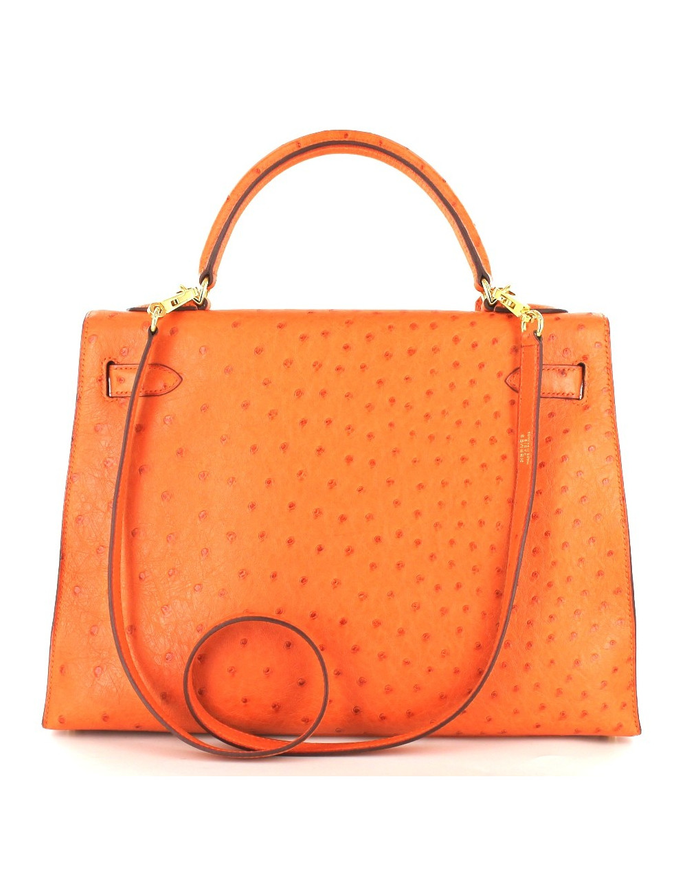 KELLY 32 HERMES en autruche orange