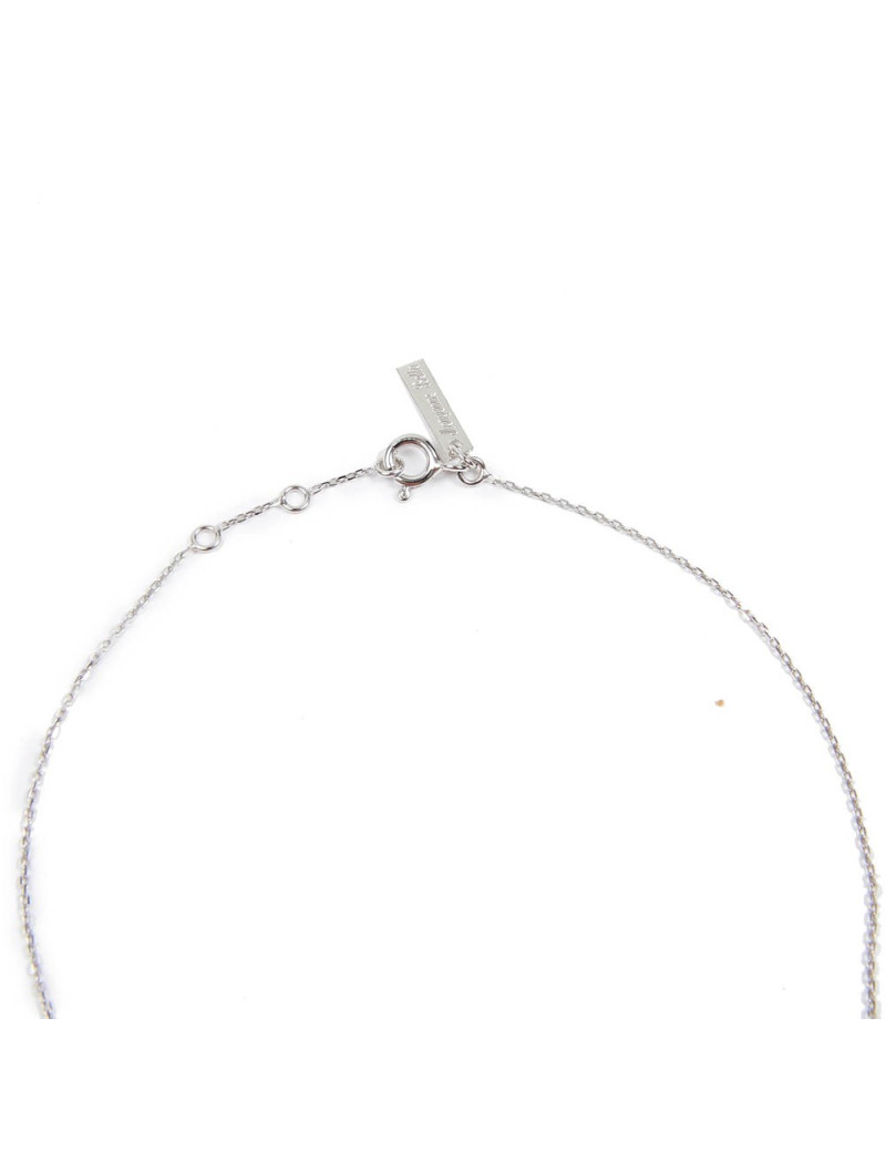 MORGANNE BELLO Petit collier or blanc quartz rose 