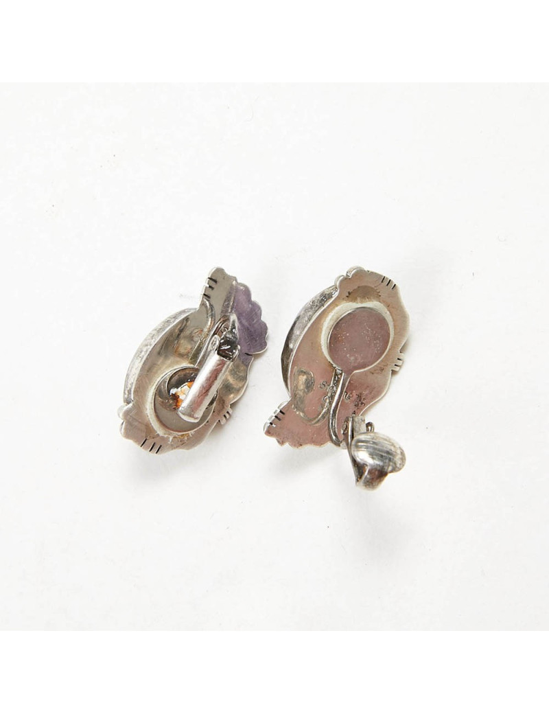 Clips demi lune argent sterling Vintage