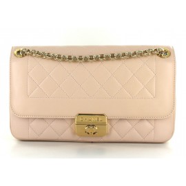 CHANEL bag classic powder pink leather retro gold clasp