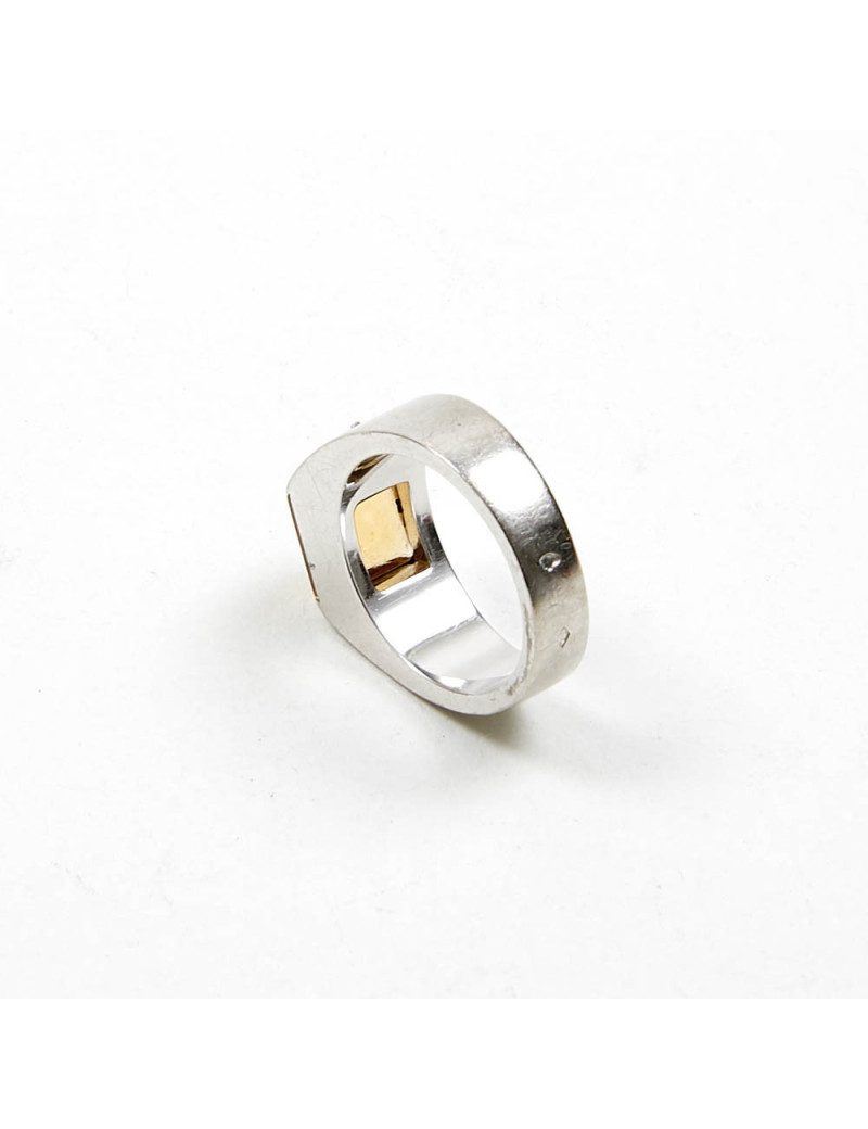 Bague CARTIER T 51 or blanc 750//°°° citrine