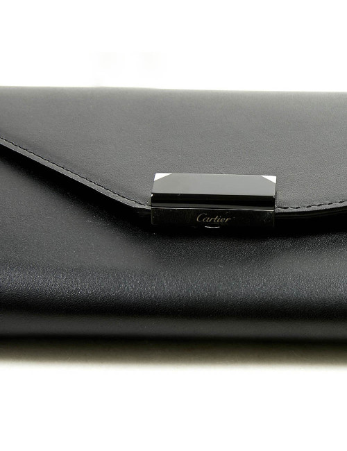 Portefeuille CARTIER cuir lisse noir