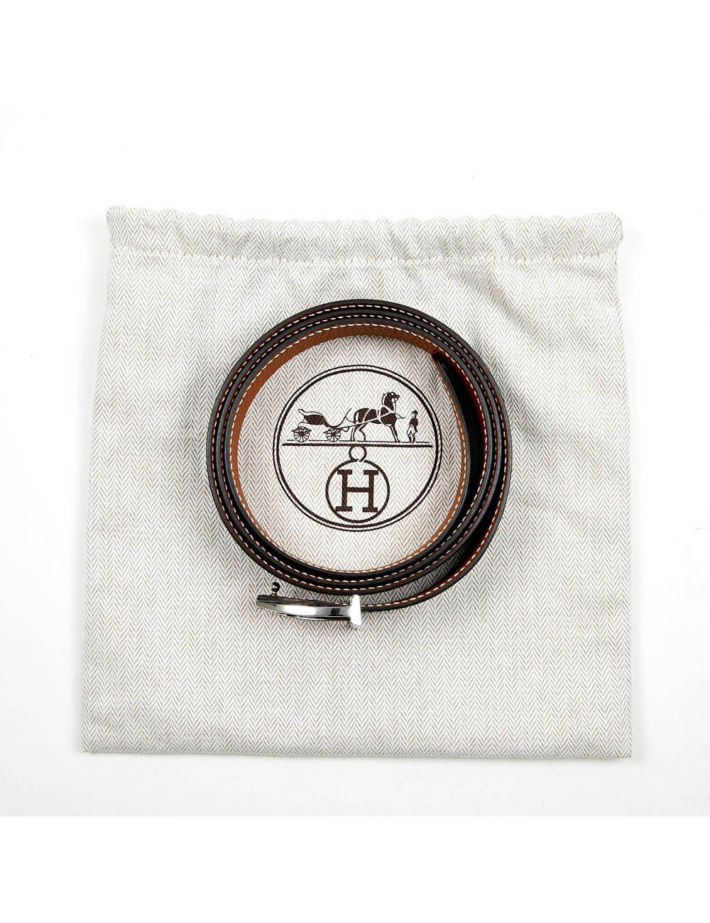 Ceinture HERMES T M réversible Homme