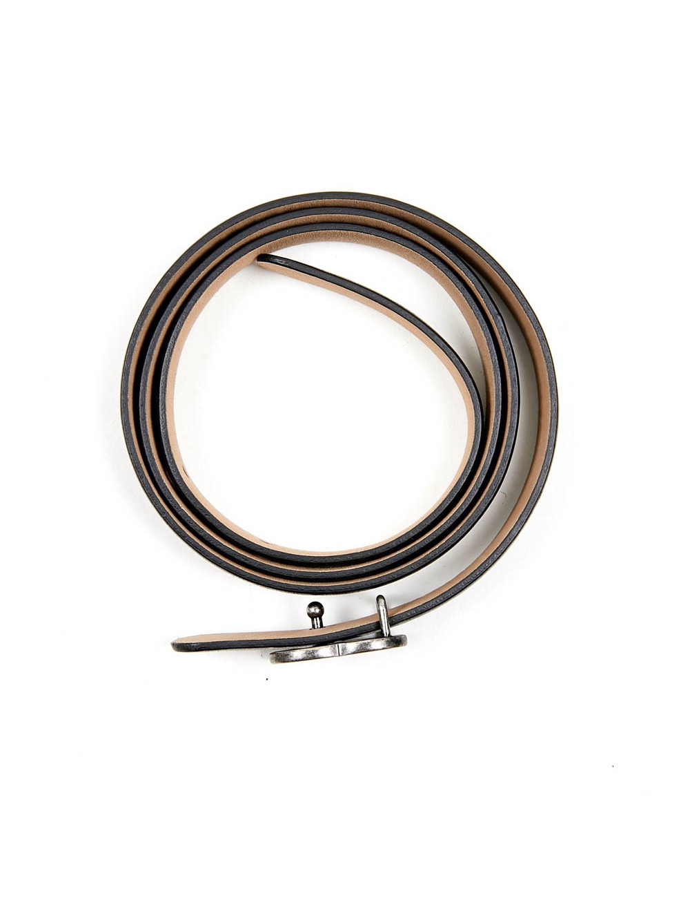 Ceinture fine CHANEL cuir d'agneau noir