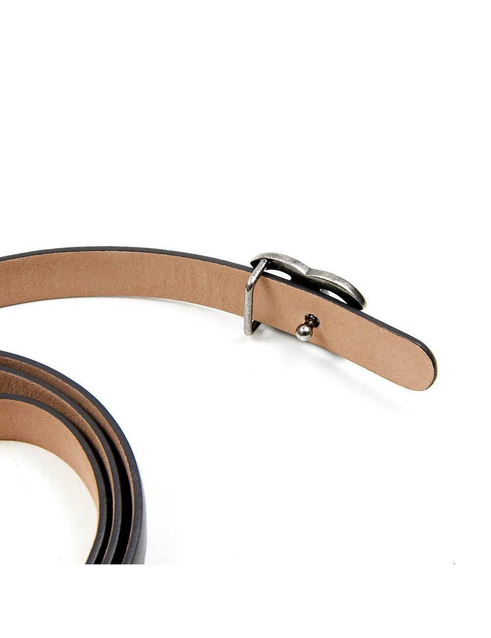 Ceinture fine CHANEL cuir d'agneau noir